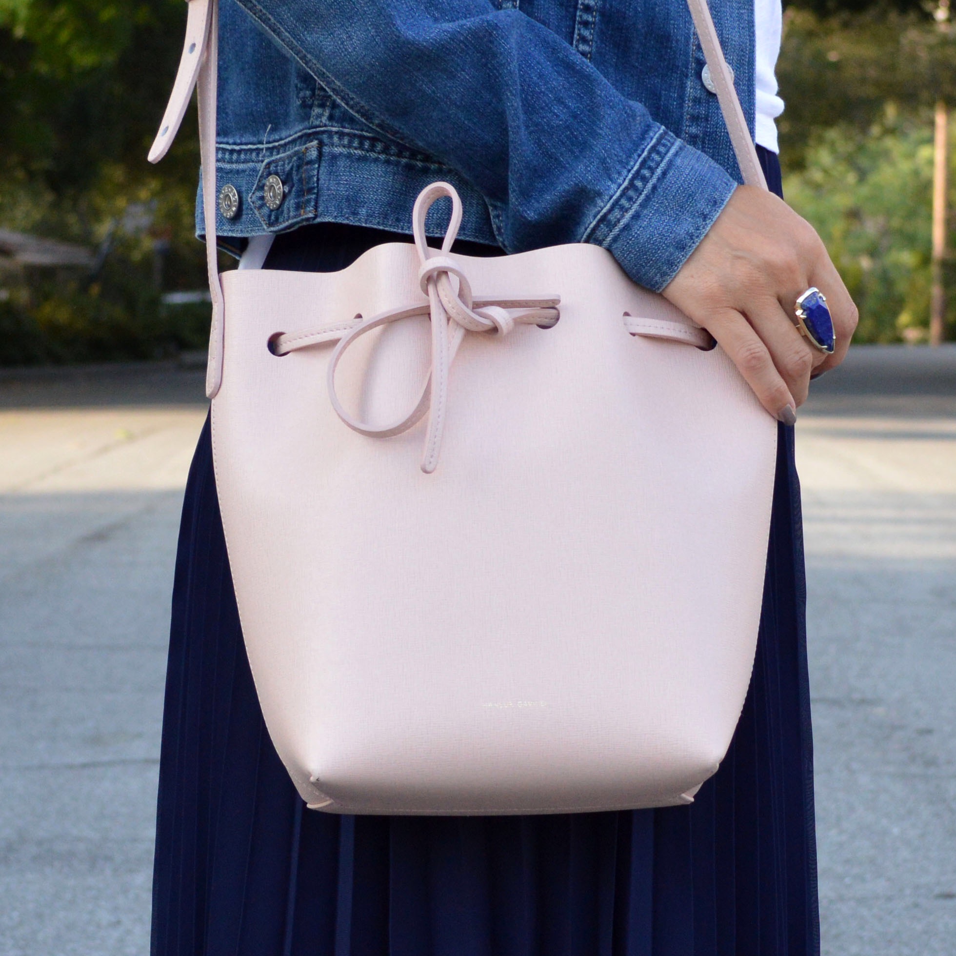 mansur gavriel bucket bag pink