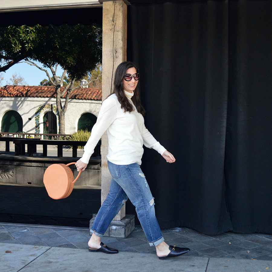 gucci princeton mules winter casual outfit