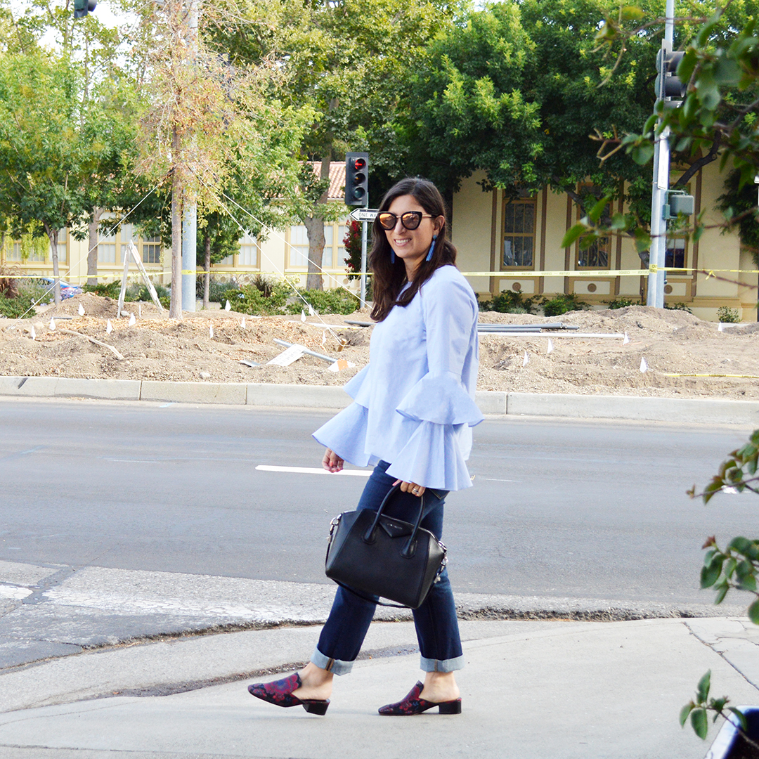 top with tiered sleeves fall 2017