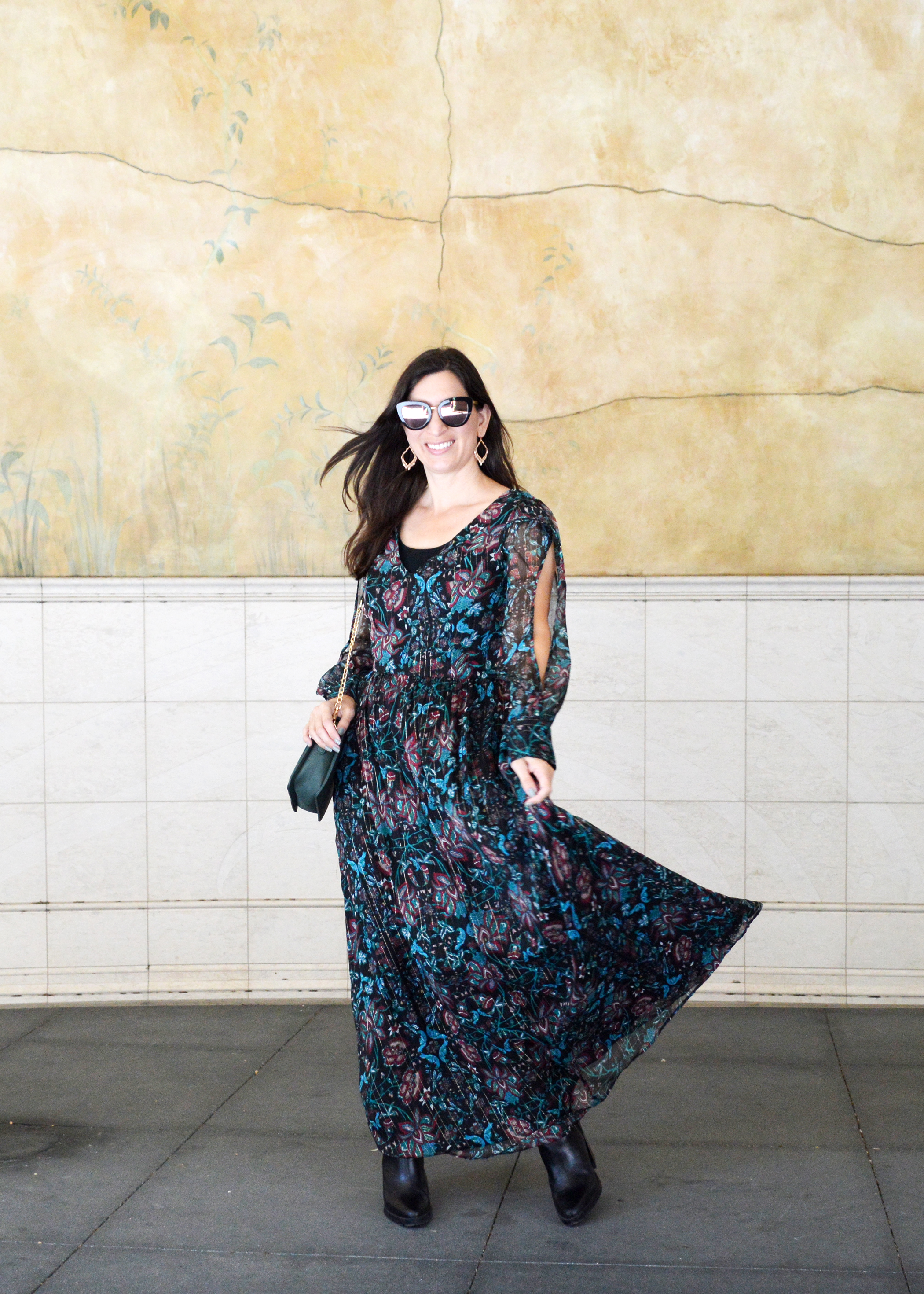 fall flroal maxi dress