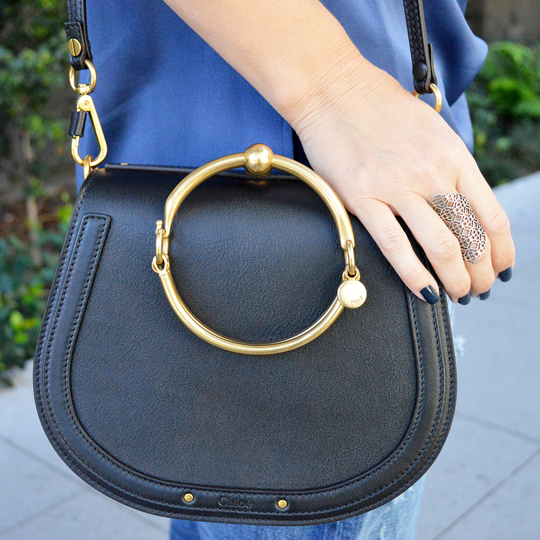chloe nile mediu black handbag