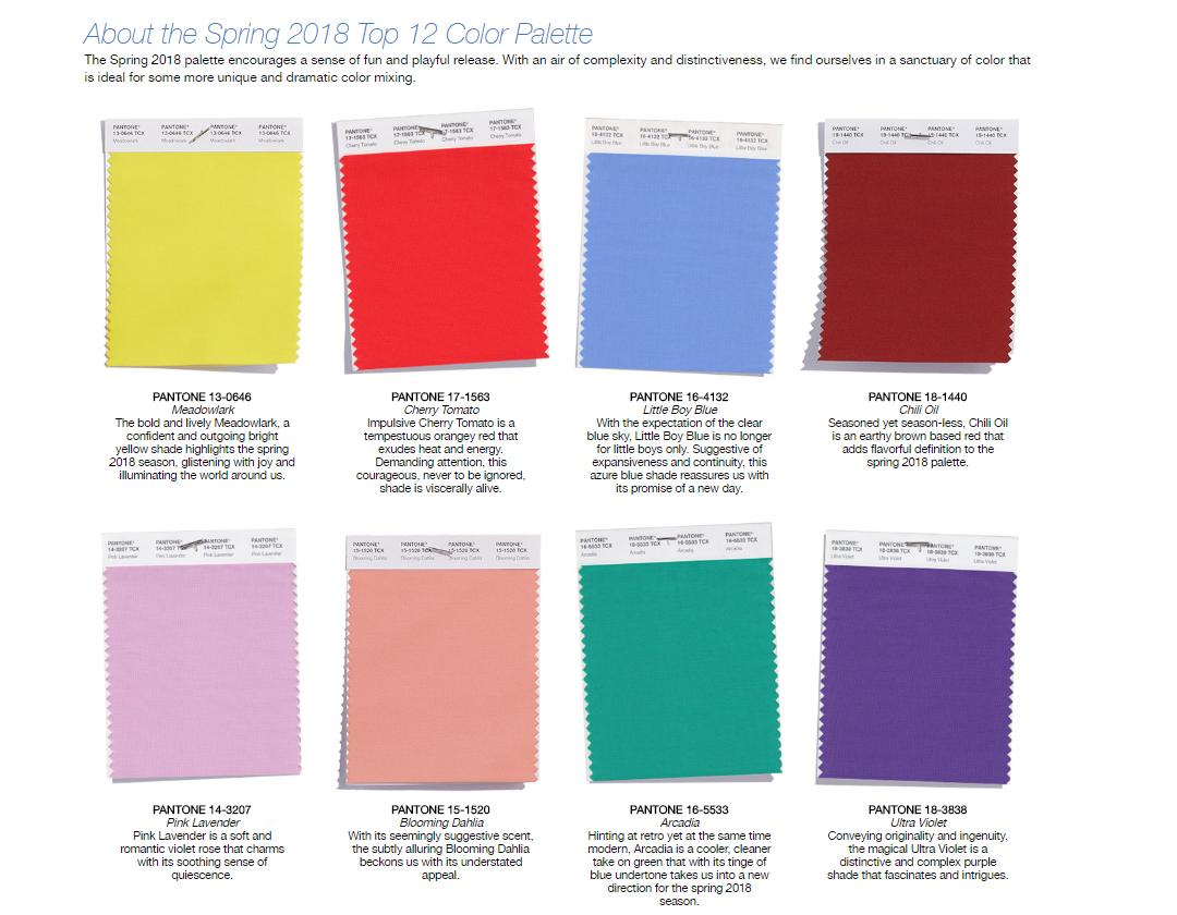 spring 2018 color palette