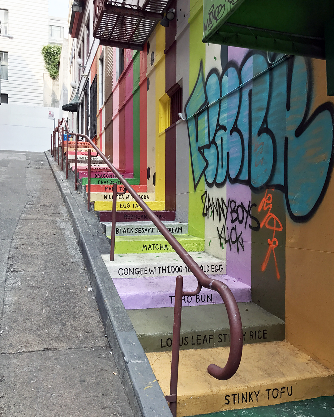 colorful stairs chinatown san francisco