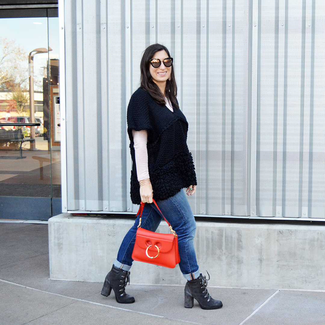 how to style a poncho in winter