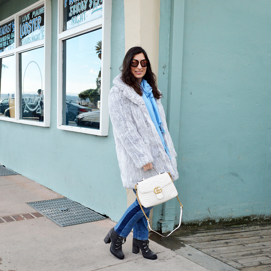 faux fur gucci marmont lady bag spring 2018