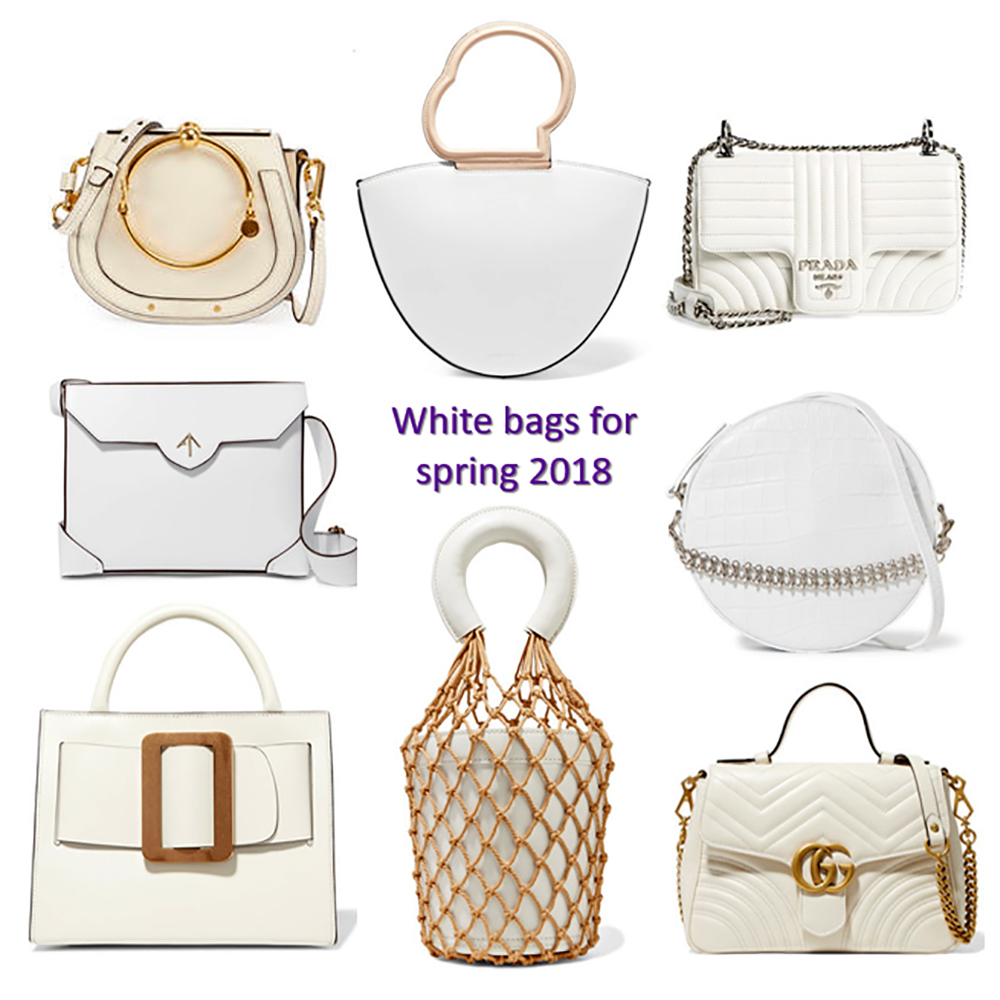 spring 2018 handbag trends white handbags