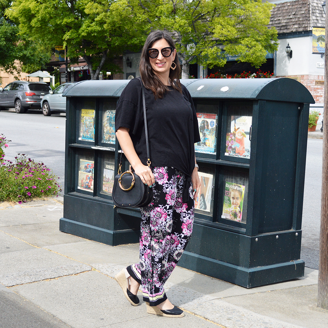 summer wide leg floral pants