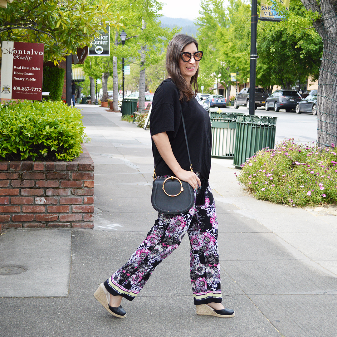 how to wear floral pants