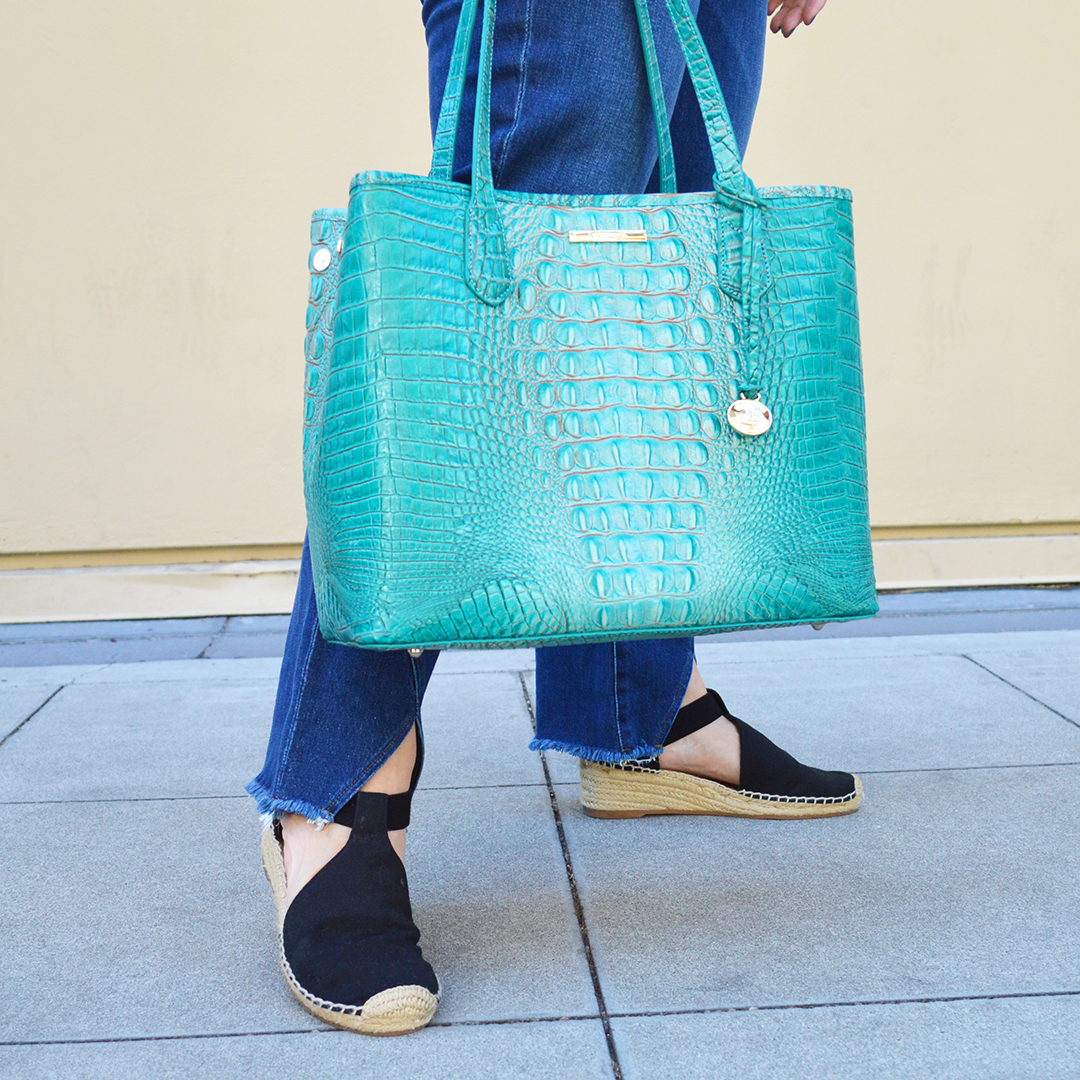 fashionable work tote fits laptop