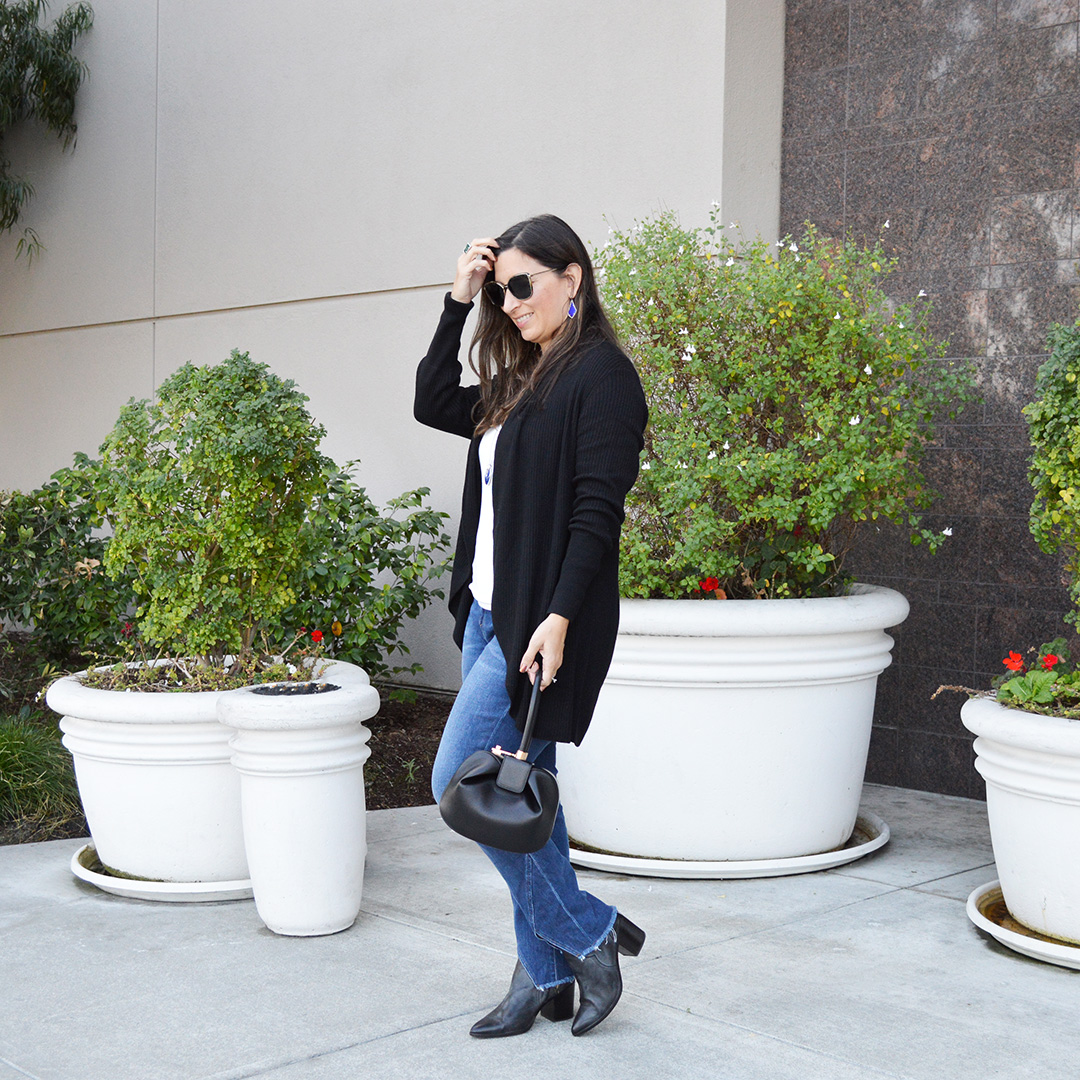 lightweight black cardigan for fall