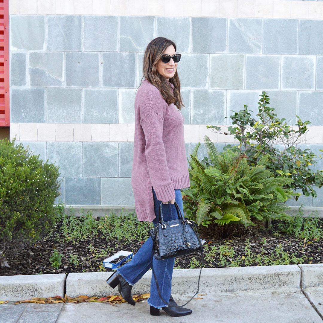 rose turtleneck sweater
