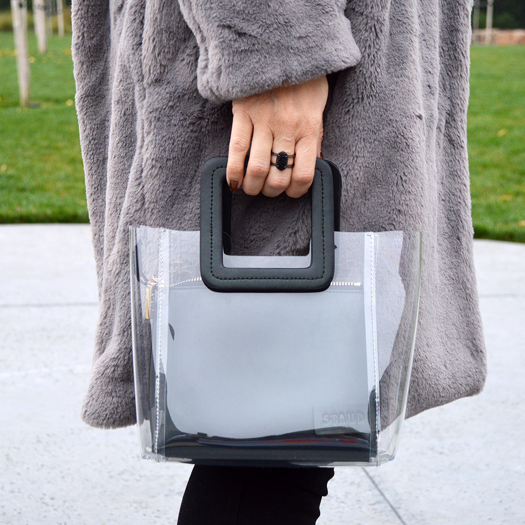 staud clear plastic tote bag