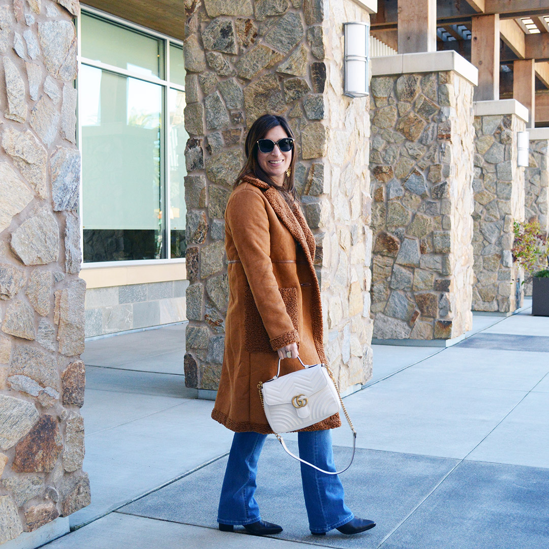 apparis brown faux fur coat