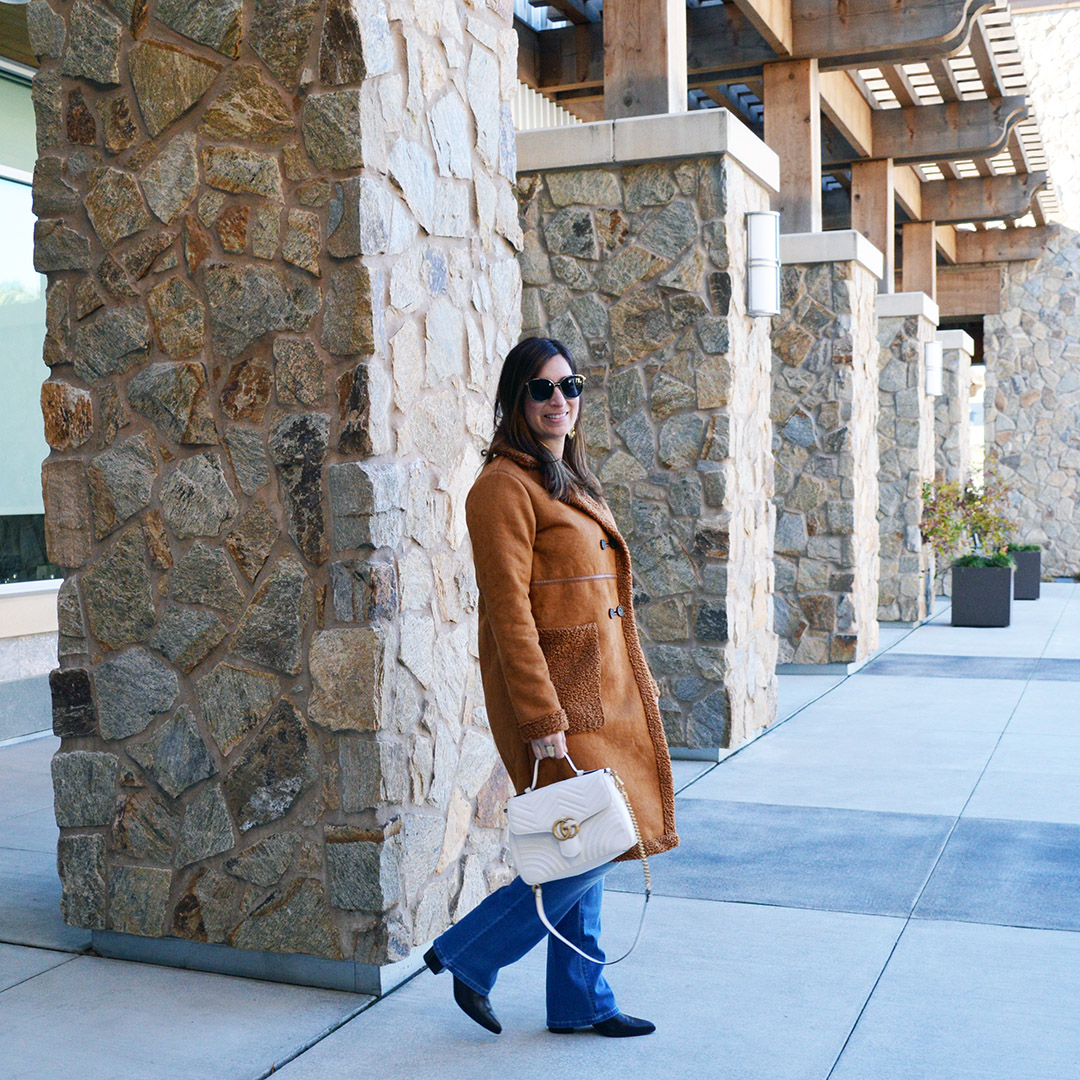 apparis shearling faux fur coat