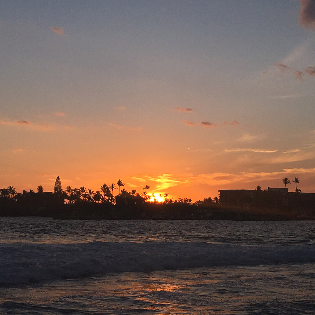 sunset kon hawaii big island