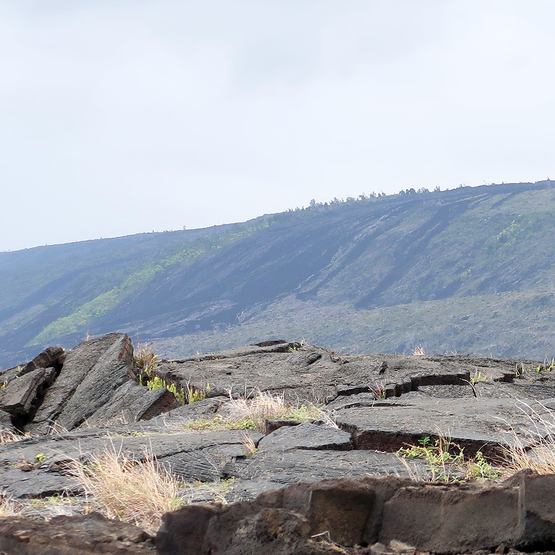 lava pour from mountain