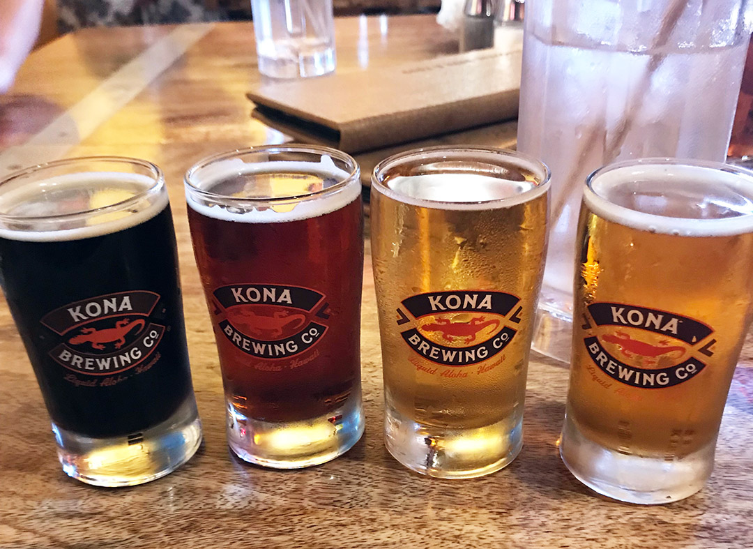 kona brewing company beer flight
