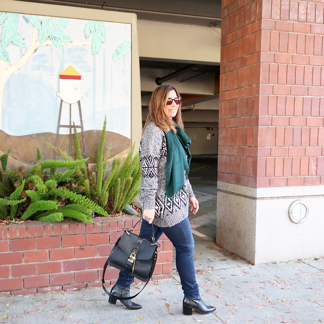 fair isle cardigan sweater street style