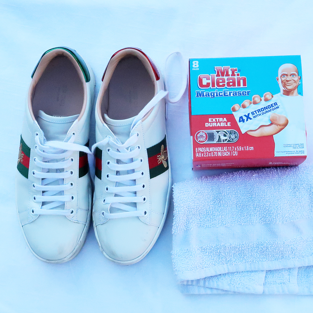 how to clean white leather sneakers
