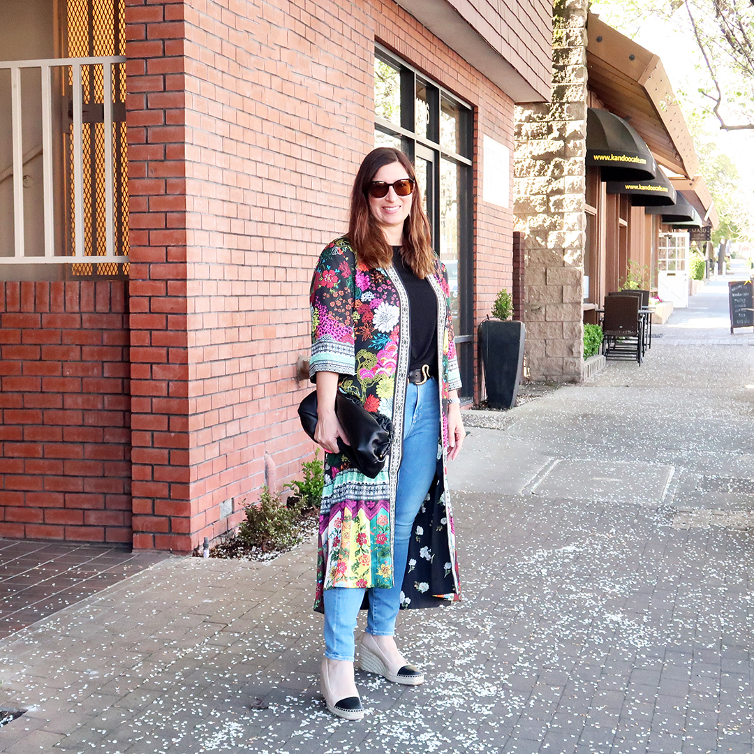 reversible floral kimono