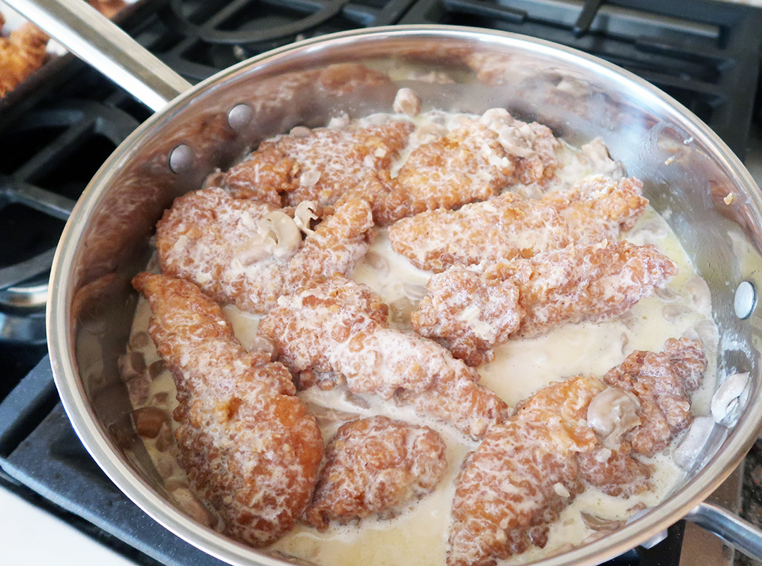 bourbon fried chicken recipe with mushrooms