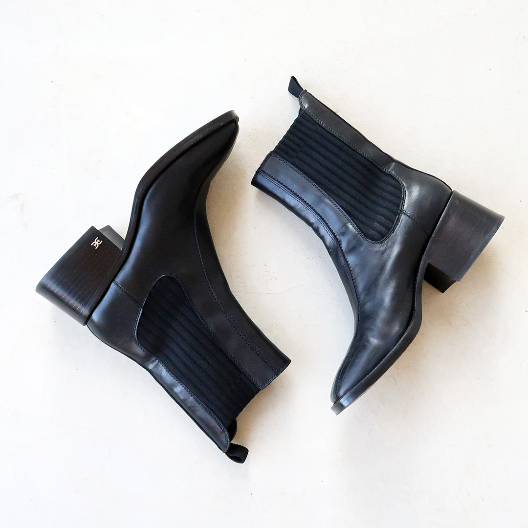 block heel black booties