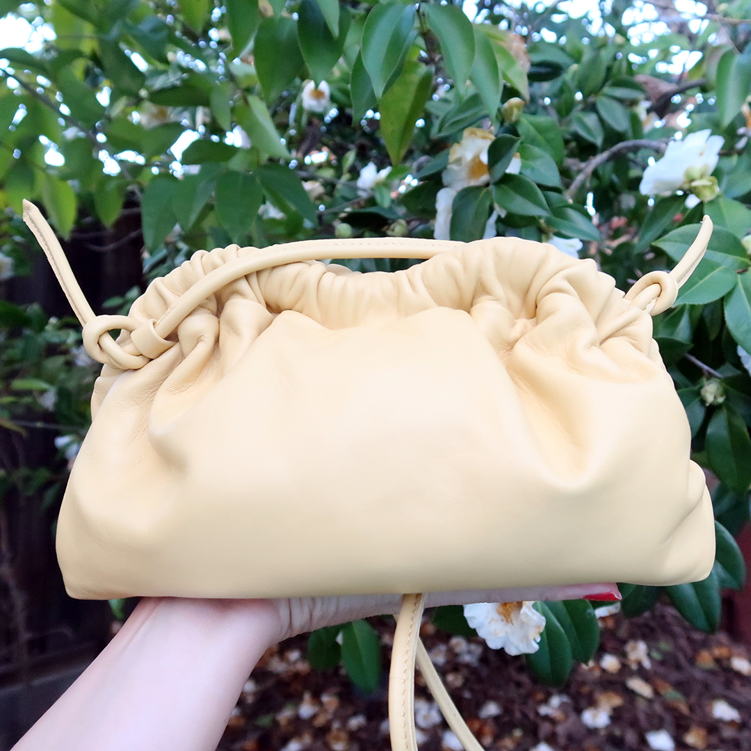 mansur gavriel mini cloud clutch review