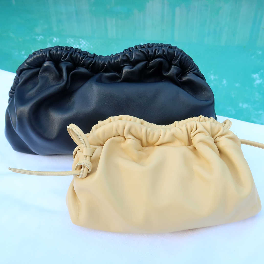 mansur gavriel cloud clutch side by side comparison