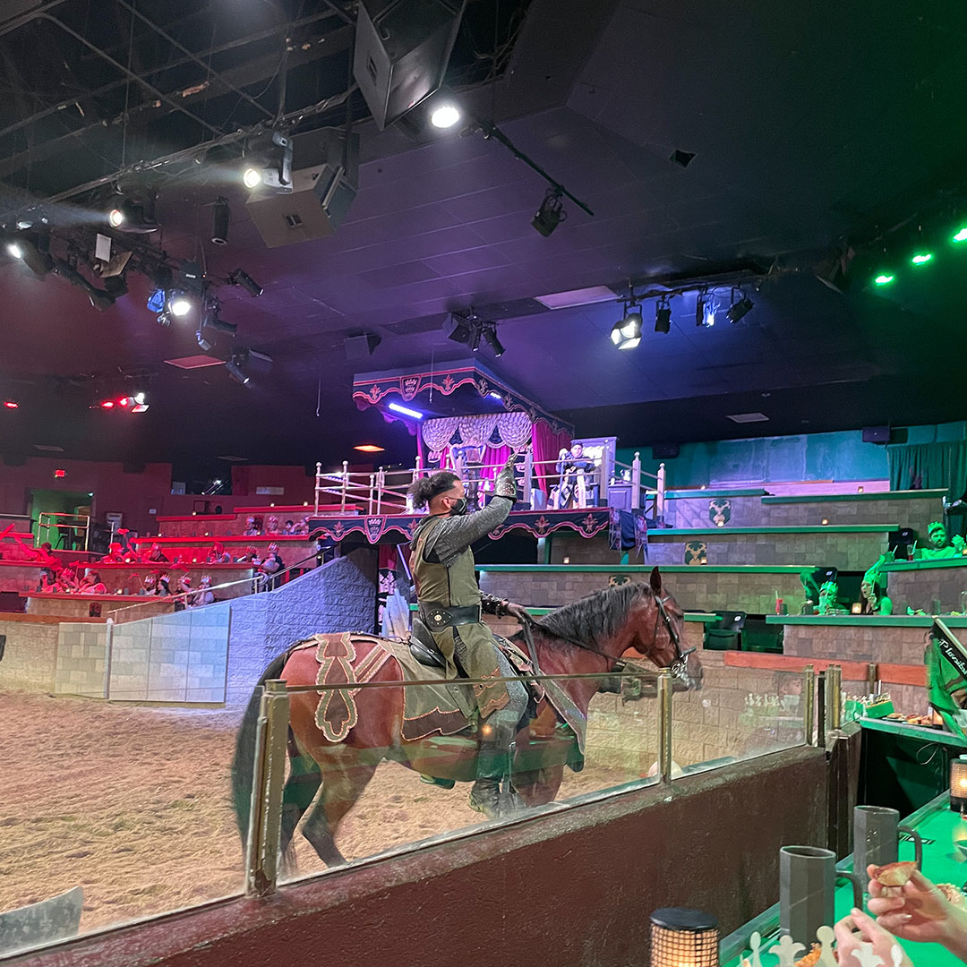 medieval times dinner and show with family green team vip tickets