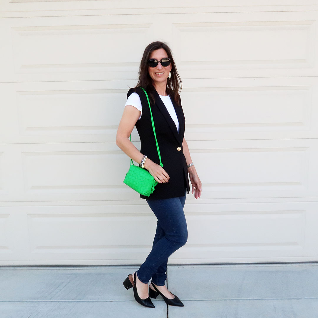how to style a blazer vest