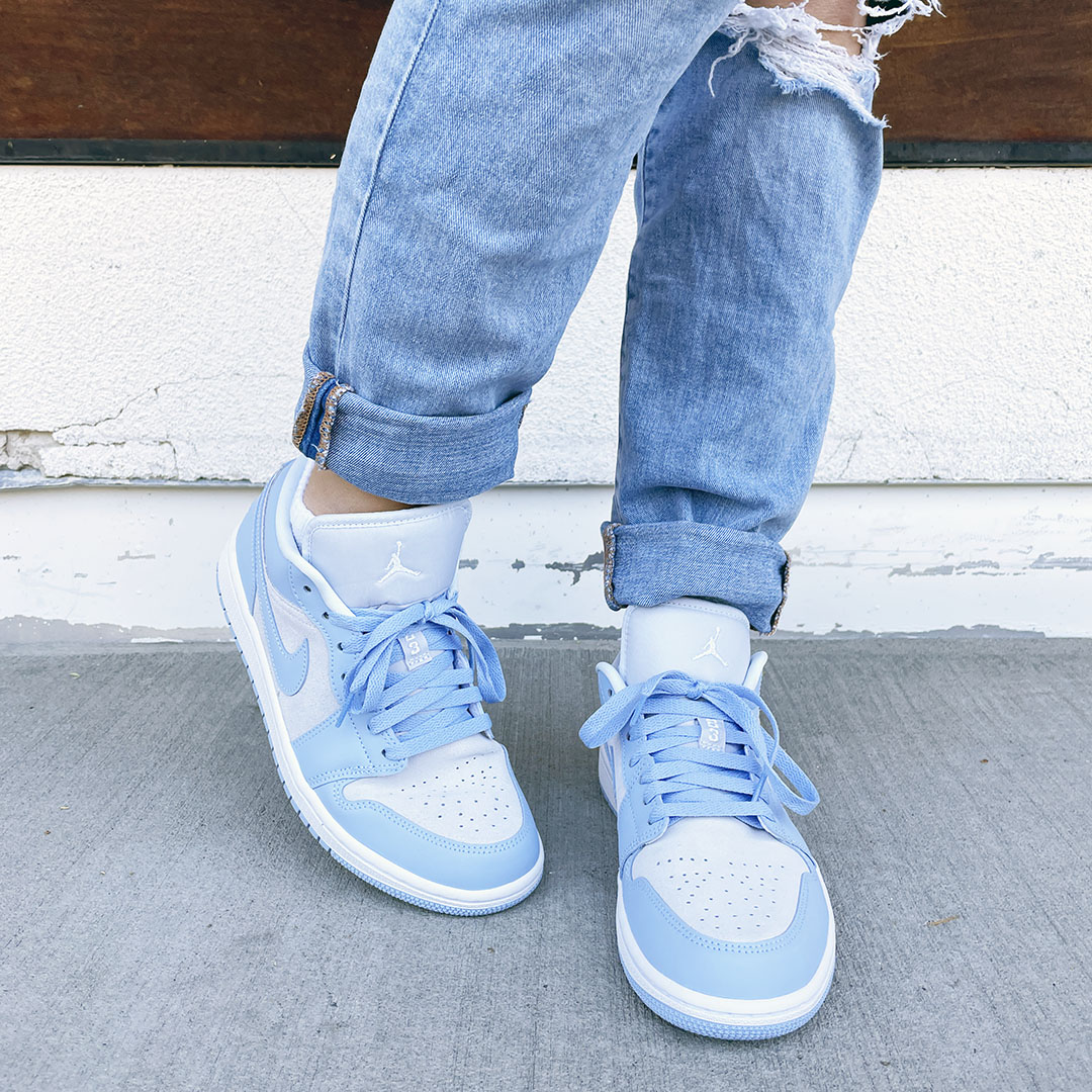 air jordan 1 low blue grey suede