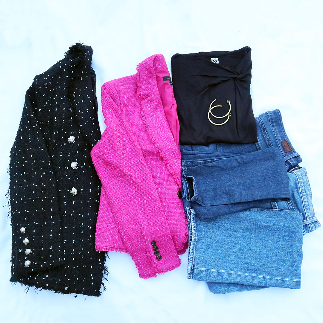 blazer with jeans trend barbiecore fall 2022