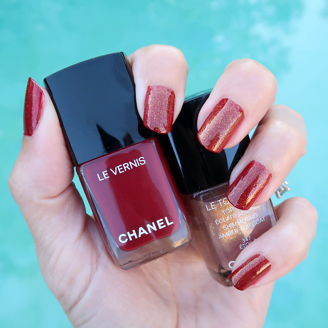 chanel eclats ambres top coat holidays 2022 nail polish collection review