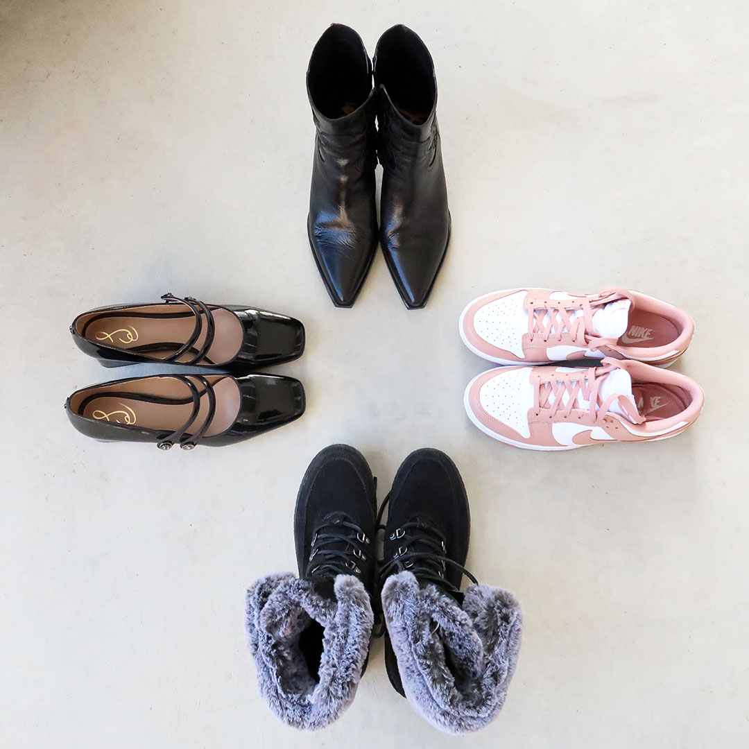 shoe capsule wardrobe winter 2024 shoe trends sneakers