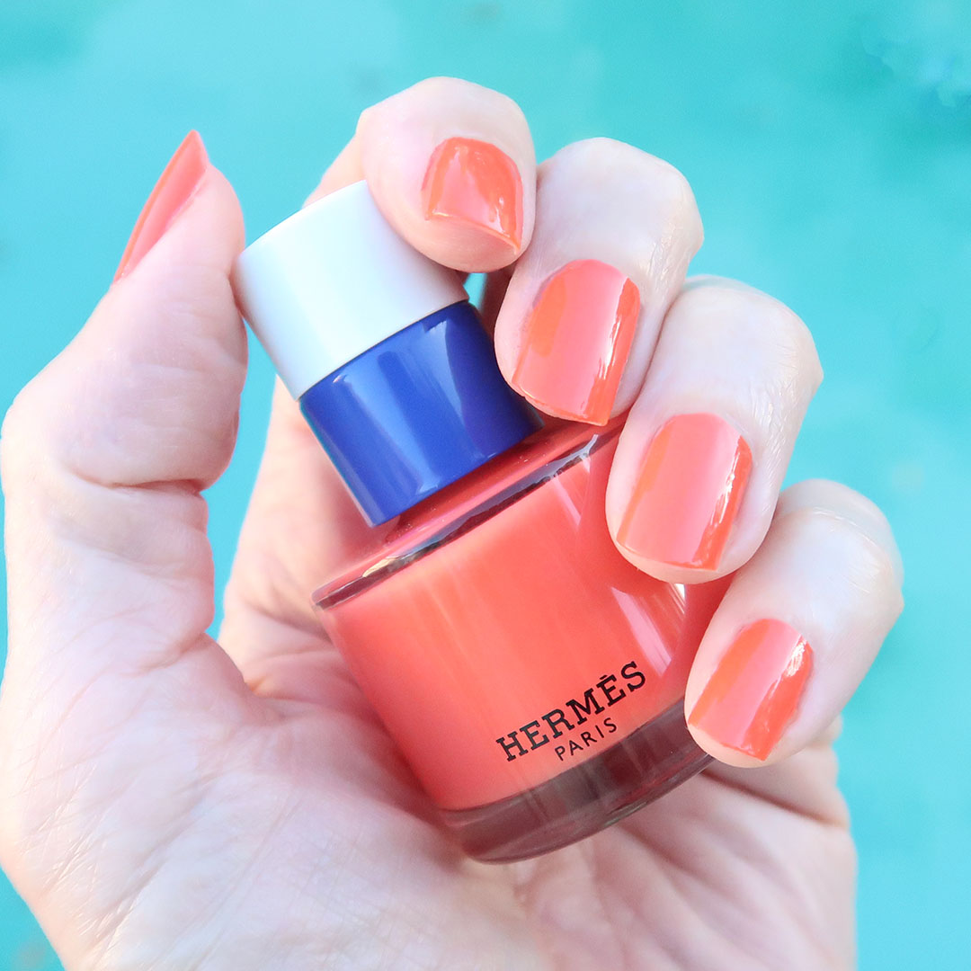 hermes orange tonique nail polish summer 2024 nail polish review