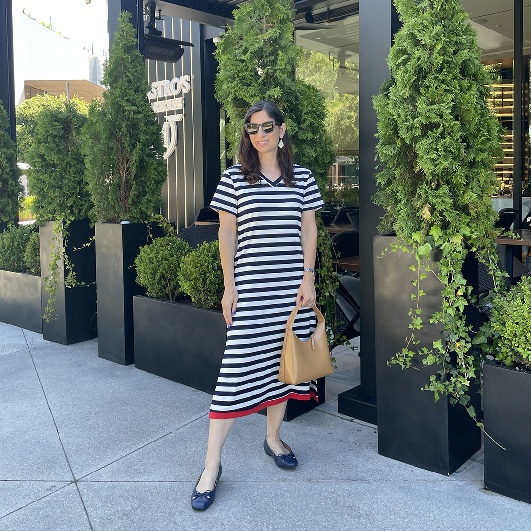casual stripe dress with pockets