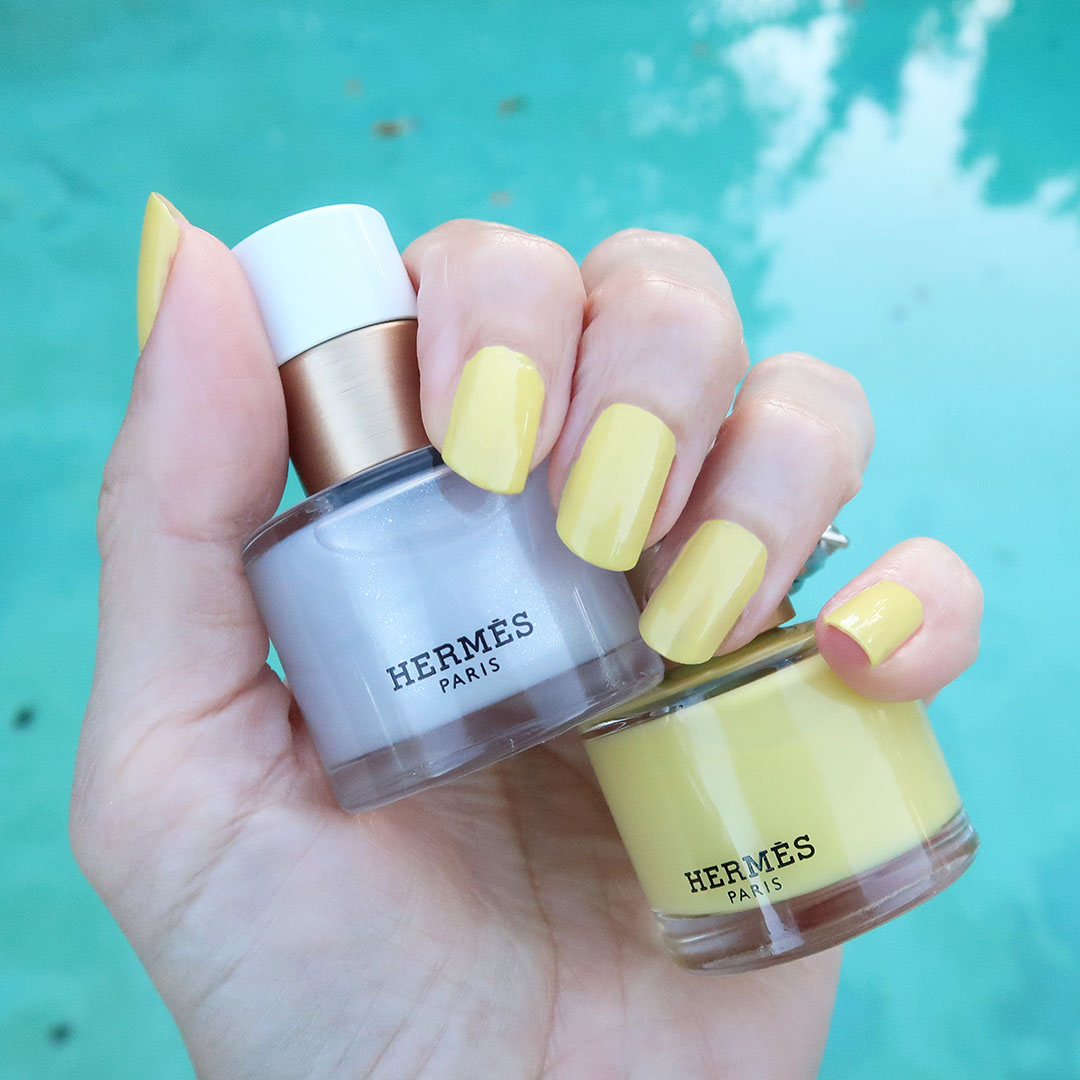 Hermes Blanc Orage Irise nail polish