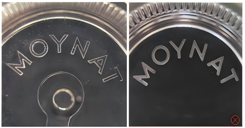 Spotting Fake Designer Bags- Replica Sunglasses vs fake Moynat luxury bag hardware, showing variations in logo clarity and metal detailing.