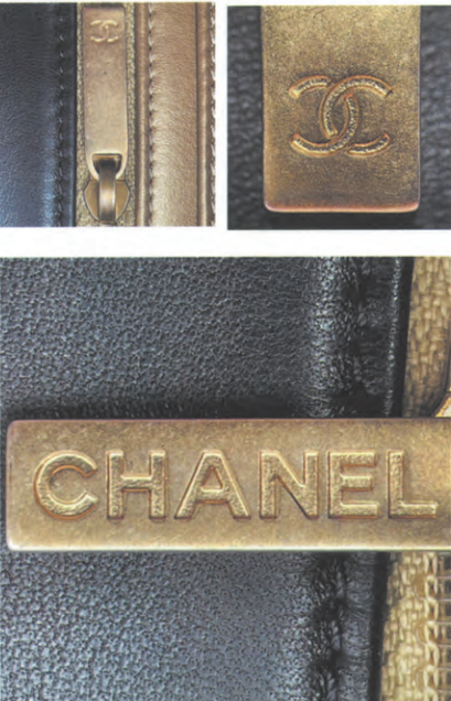 High-quality authentic Chanel hardware backplate showing flush and perfectly flat screws.