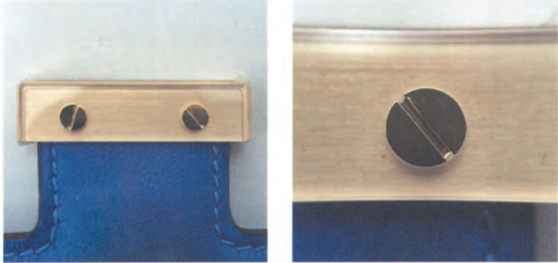 Rear view of the Hermès Constance adjustable strap buckle mechanism (authentic)