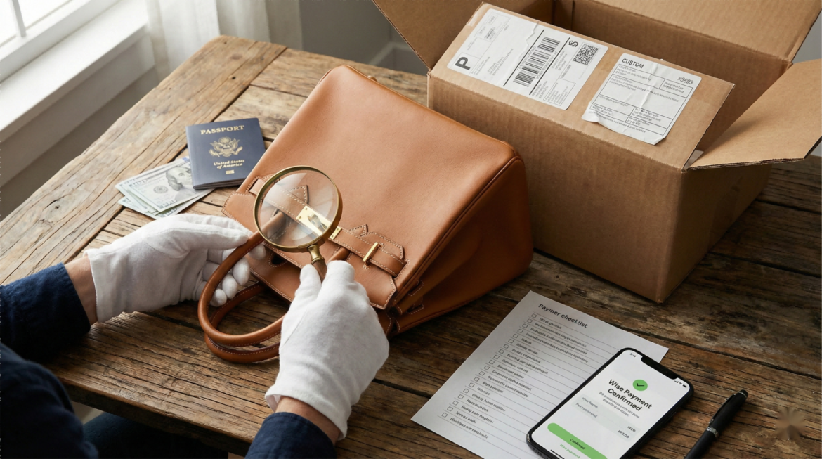 A close-up photograph of a US Customs letter with a prominent red "SEIZED" stamp. In the background, a man is on a phone call. The caption below reads, "Customs seizures are rare but possible. Ensuring your seller offers 'Seizure Insurance' is vital for peace of mind.