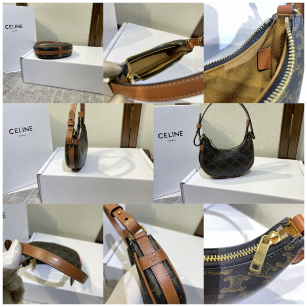 A grade Celine replica bag example in Triomphe canvas for quality tier comparison vs AAA grade.