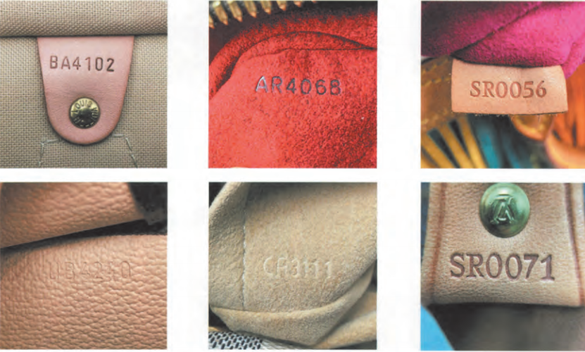  Replica Sunglasses Louis Vuitton date codes stamped on leather tabs showing factory and week/year format for LV date code checker 2026.